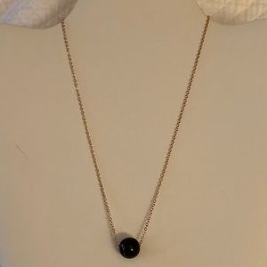 BLACK CATS EYE on a DAINTY GOLD TONE CHAIN